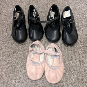 Lot of 3 Revolution dancewear girls ballet and tap shoes